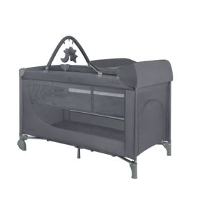 Cuna de Viaje 2 Niveles Kikkaboo con Cambiador Gris
