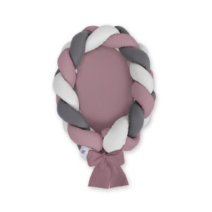 Braided Baby Nest 2 In 1 - Pastel Violet - Gray - Anthracite