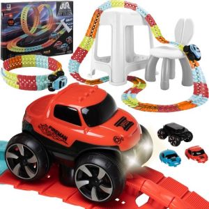Pista de carreras flexible con coche Kruzzel - 193 piezas