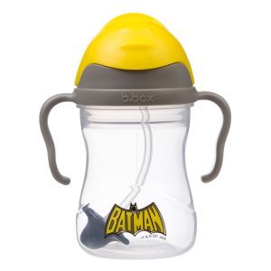 Botella B.box Batman en un ángulo destacando su diseño ligero.
