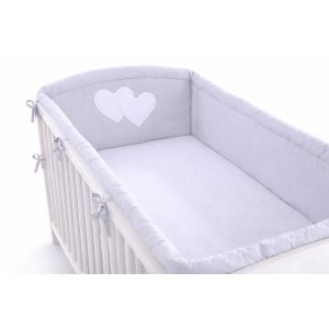 Protector de Cuna XXL My Sweet Baby - Hearts Grey