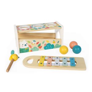Janod 2 en 1 , Juego golpear la abeja y Xilófono