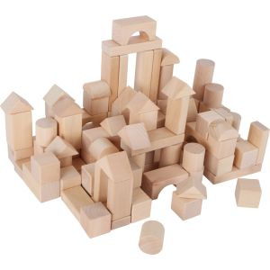 Juego de construcción madera, en saco - 100 Unidades