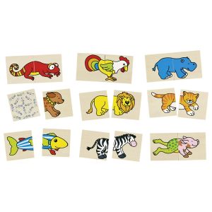 Juego de memoria y puzzle animales divertidos
