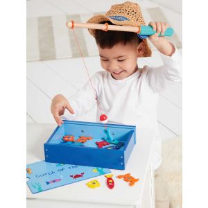 Juego de pesca en maletín de madera