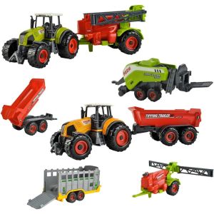 Juego de 6 dispositivos agrícolas para niños tractores y remolques