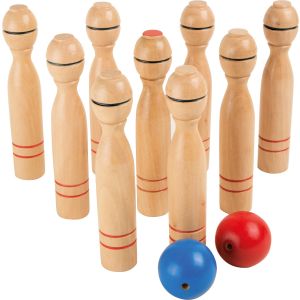 juego de bolos de madera