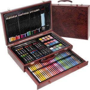 Kit de Pintura en caja de madera con Cajón , 142 piezas - REBAJAS -