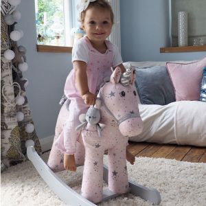 unicornio balancín rosa