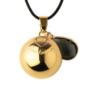 Llamador de Ángeles Oro y Piedra Cristal