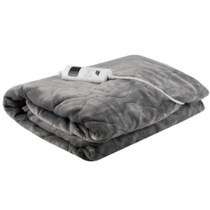 Manta eléctrica de franela Eléctrica 180 x 130 cm Gris con 6 Niveles de Temperatura
