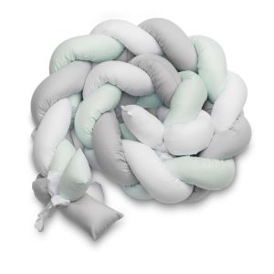 Protector de cuna Trenzado de 210 cm, varios colores-Menta