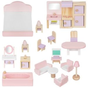 Set de Muebles de Madera para Casa de Muñecas 