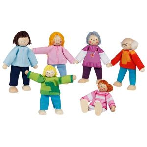 Muñecos flexibles familia moderna