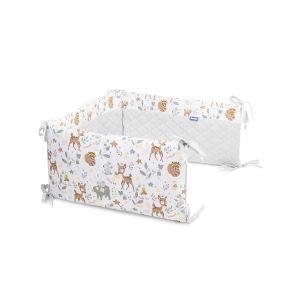 Protector de cuna de felpa Diseño Aventuras en el Bosque , para cuna de 60 x 120 cm - REBAJAS - 