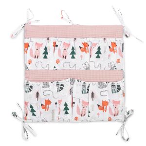 Organizador de cuna  Waffle - 47 x 47 cm zorros rosas