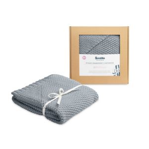 Manta envolvente con capucha 100% de bambú color gris