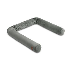 Protector en Rulo para Cuna – 200 cm – Tejido Aterciopelado y Relleno Antialérgico-Gris