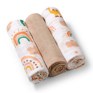 Muselinas Beige para Bebé, 3 unidades