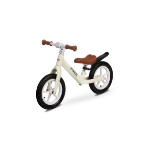 Bicicleta de equilibrio Inter con diseño pastel, altura ajustable, ruedas grandes y sillín de eco-cuero. Ideal para niños de 3 a 6 años.