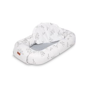Nido para Bebé de Muselina Verde Branch 80x45 cm con Almohada – Seguro y Reversible