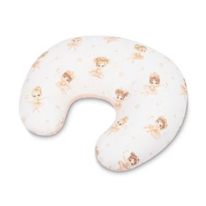 Cojín de Lactancia Muselina Rosa Ballerinas – Almohada Ergonómica Multifuncional para Bebé 0+