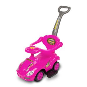 Correpasillos 2 en 1 Race Car con Sonidos para Niños de 12 a 36 Meses – Con Asa, Barrera y Espacio de Almacenaje-Rosa - imagen 2
