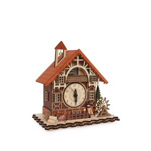 Reloj de madera entramado 