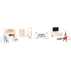 Set completo de muebles para la casa de muñecas - 28 piezas 