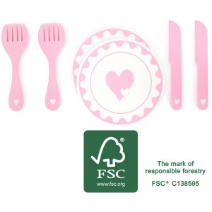Set de Platos y Cubiertos - Juguete de madera