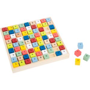 Sudoku colorido de madera