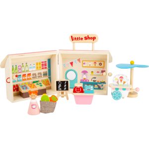 Tienda en una maleta - Juguete de madera - 15 piezas