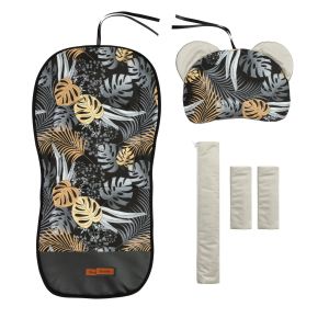 Set de Lujo para Cochecito de Bebé Terciopelo - Hojas Doradas