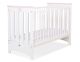 Cuna de Madera Lorenzo III 120x60 cm Blanca y Rosa – Con Teething Rail, Barrotes Extraíbles y 3 Alturas