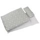 Ropa para cama de muñecas con estrellas y fondo gris, de Goki
