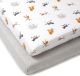 Pack 2 Sábanas Bajeras Ajustables Jungle Dream 140x70 cm para Cuna | Algodón Transpirable | Clair de Lune