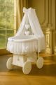 Capazo de Mimbre Blanco con Dosel y Cortina Amelie + Ropa de Cama Blanca – MY SWEET BABY