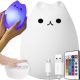 Lámpara de Noche RGB Gatito, con 9 modos de Brillo y 16 colores a elegir