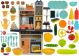 Cocina Infantil Naranja LEAN Toys - Set de Juguete con Accesorios