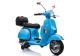 Scooter Eléctrico Infantil Vespa Azul con Asiento de Piel y Ruedas EVA
