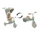 Triciclo transformable en bicicleta Faro en color menta, plegable y multifuncional para niños.