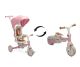 Triciclo evolutivo Faro Toyz rosa 3 en 1, vista frontal con capota