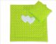 Pram Bedding Set With Duvet And Pillow 2pcs - Hearts White Dots On Green