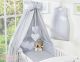 Dosel de Cuna My Sweet Baby con Corazones Colgantes Gris