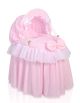 Moisés de Mimbre My Sweet Baby para Muñecas con Capota Rosa