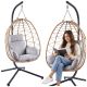 Silla Colgante Exterior de Mimbre con Cojines