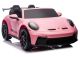 Coche eléctrico Porsche GT3 rosa con motor potente