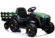 Tractor eléctrico infantil con remolque Lean Cars verde militar, vista frontal