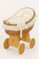 Moisés de Mimbre My Sweet Baby Carina Natural y Ropa Crema