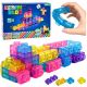 Bloques de construcción flexibles en colores vibrantes y transparentes